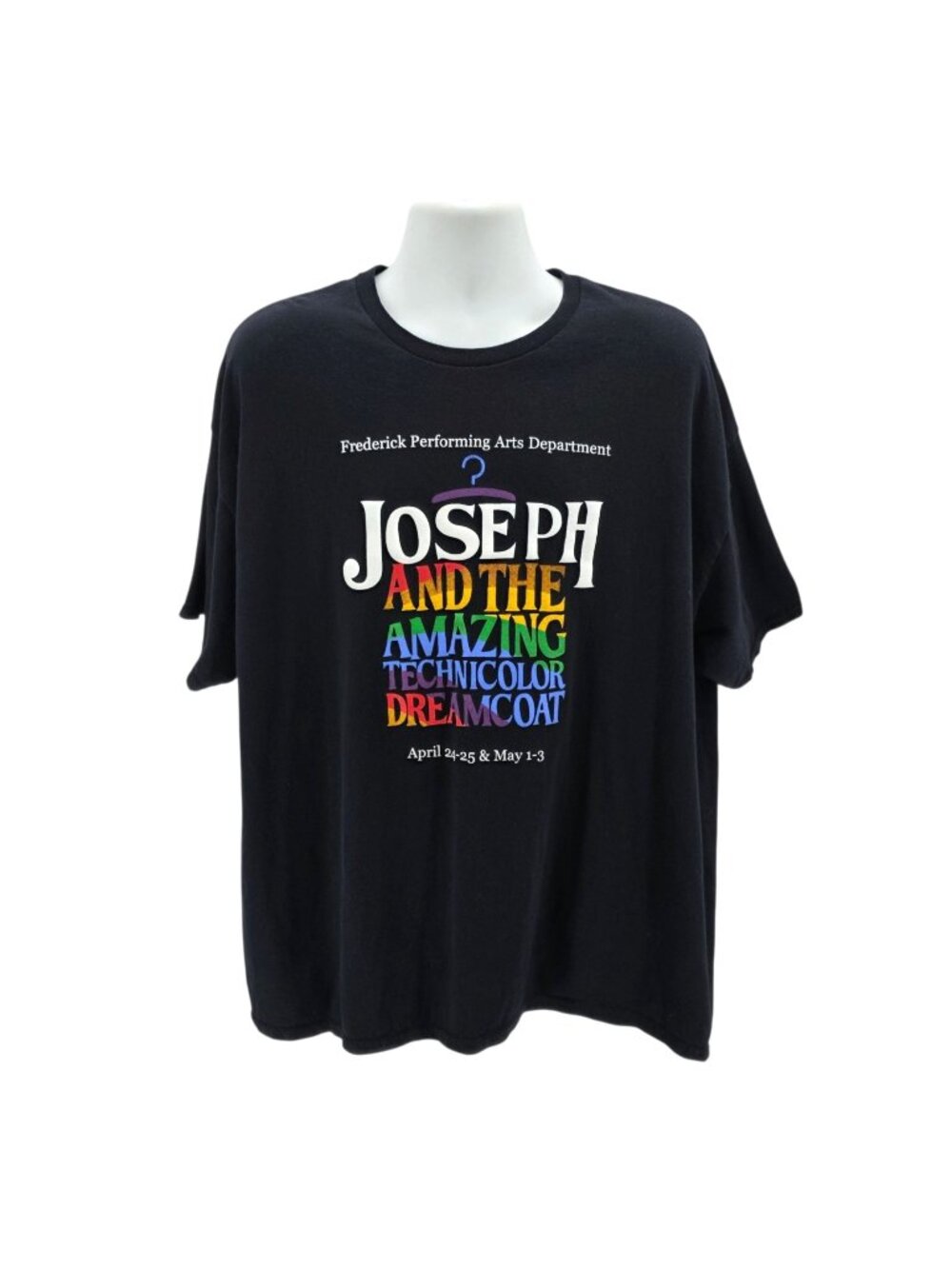 Joseph and the Amazing Technicolor Dreamcoat Mens 3XL Shirt Black Graphic Tee